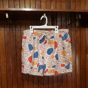 Colorful SMILEY Patterned Men's Shorts SIZE LARGE